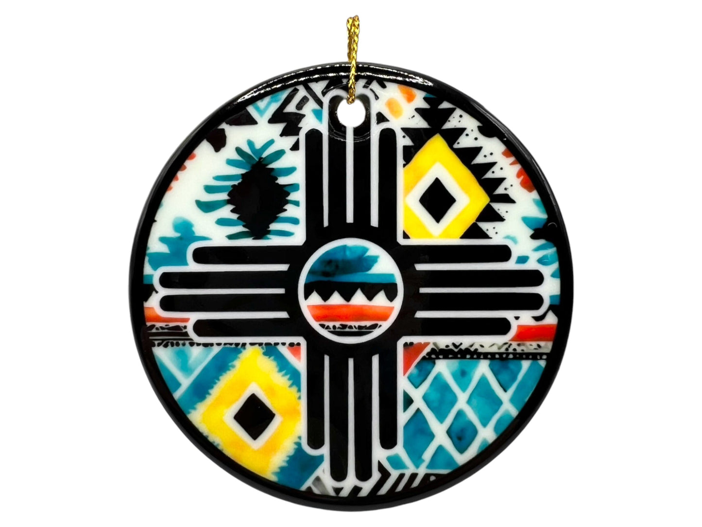 Zia Southwestern New Mexico Handmade Ceramic Christmas Ornament *ORIGINAL ARTIST*