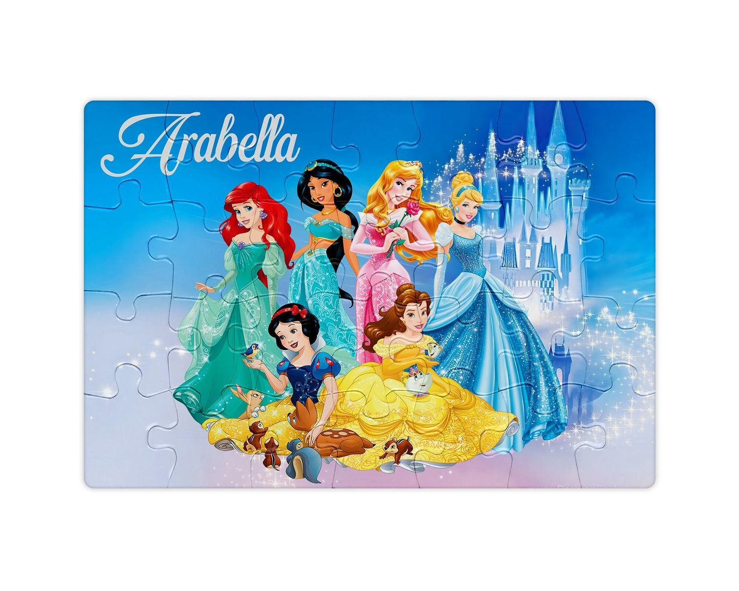Personalized Storybook Princesses Puzzle Horizontal 12pc, 28pc, 48pc