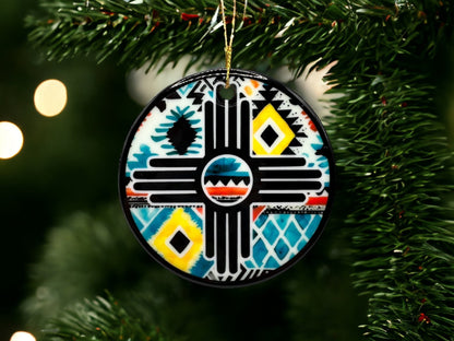 Zia Southwestern New Mexico Handmade Ceramic Christmas Ornament *ORIGINAL ARTIST*
