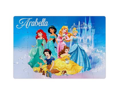 Personalized Storybook Princesses Puzzle Horizontal 12pc, 28pc, 48pc